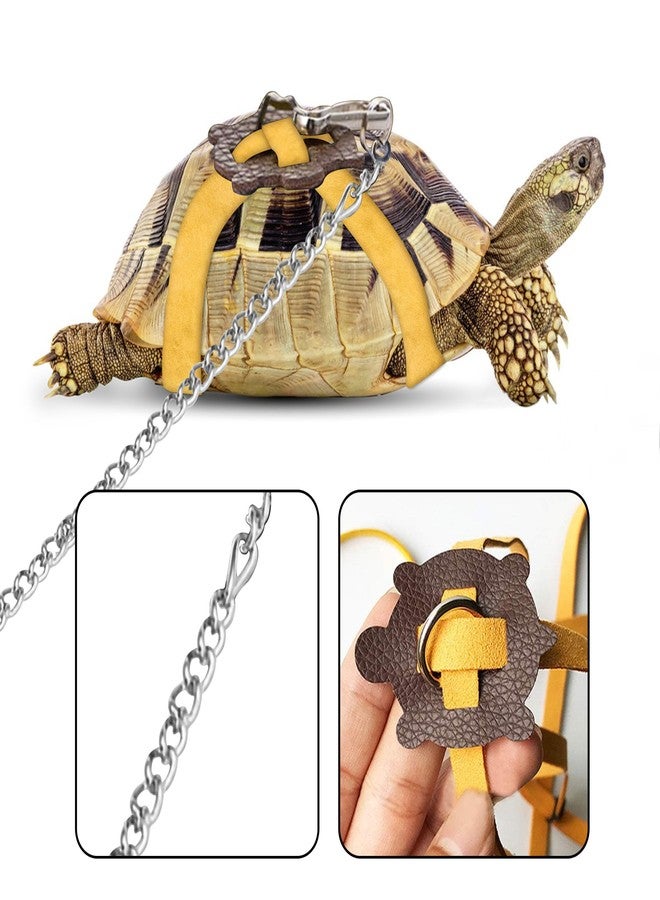 HOKABLE Pet Turtle Leather Harness & Leash - Adjustable Control for Tortoises (S, Black) - Image 2